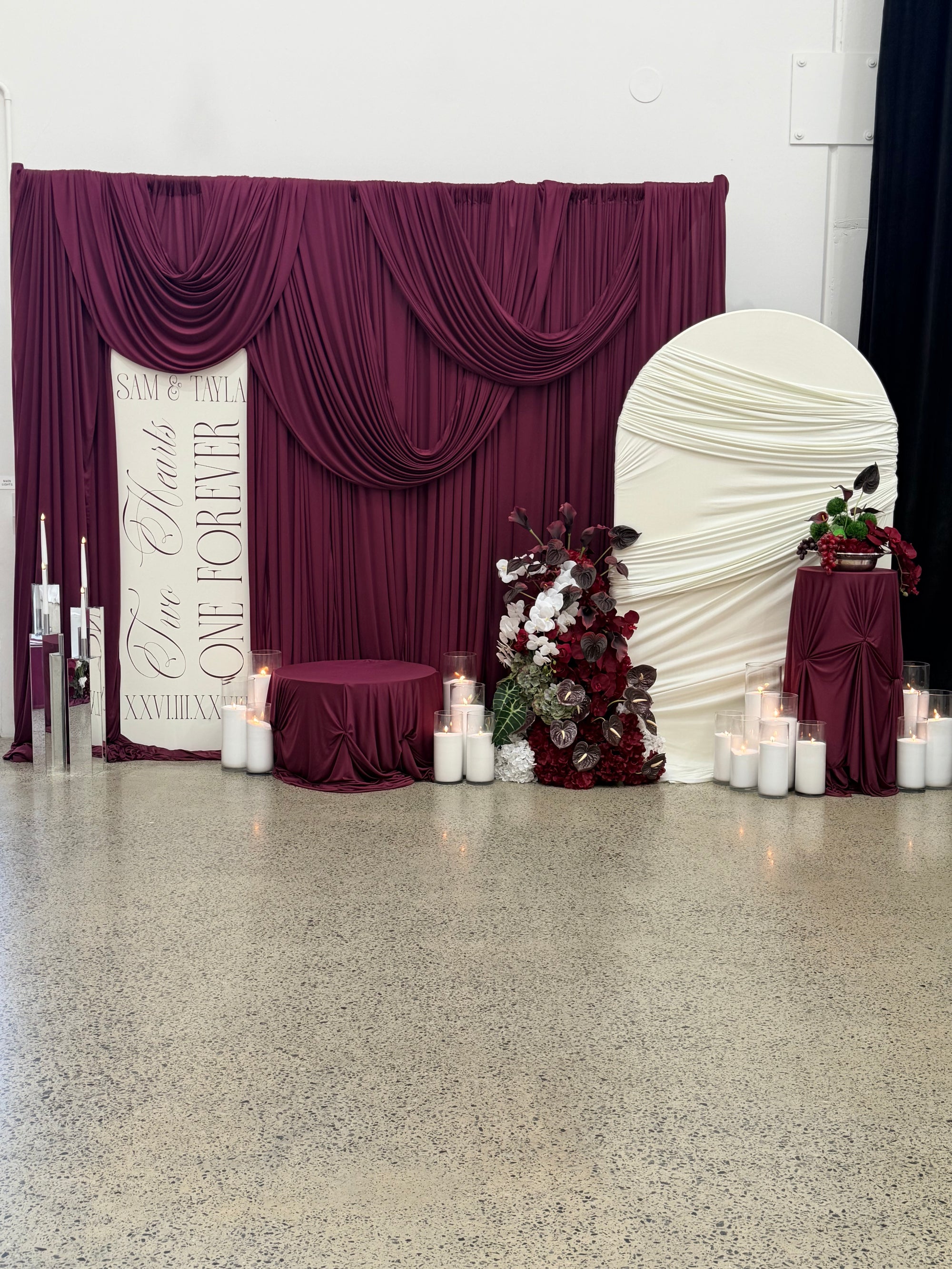 Layered Draped Backdrop Installation