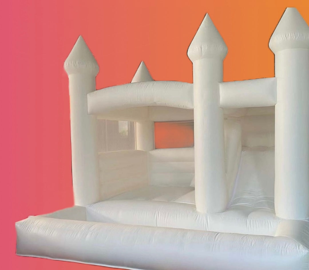 White Mega Ball Pit & Slide Combo Castle